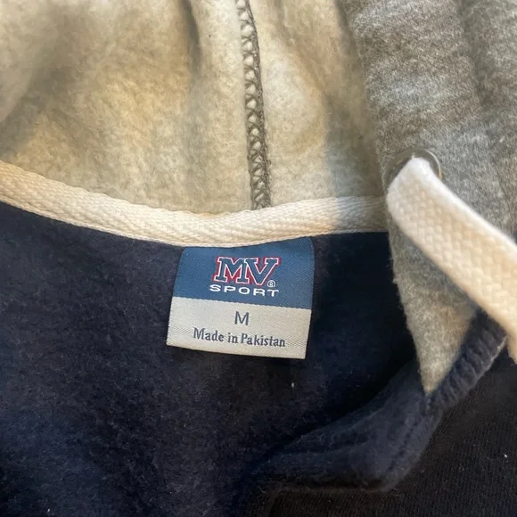 University of Michigan Navy and Gray Hooded Jacket with Yellow 'M' Patch - Picture 2 of 3